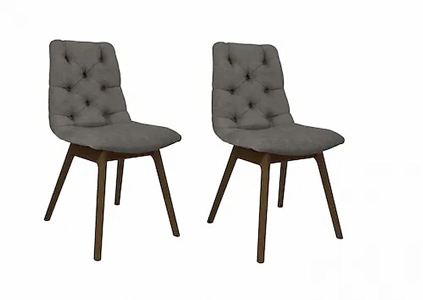 andas Esszimmerstuhl »Ramon«, (Set), 2 St., Chenille, mit Massivholzbeinen, günstig online kaufen
