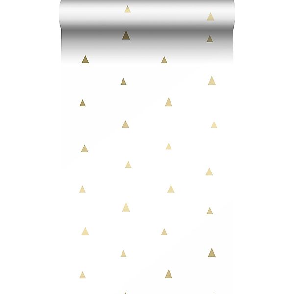 Origin Luxury Wallcoverings Tapete Grafische Dreiecke Weiß Und Gold 53 Cm X günstig online kaufen