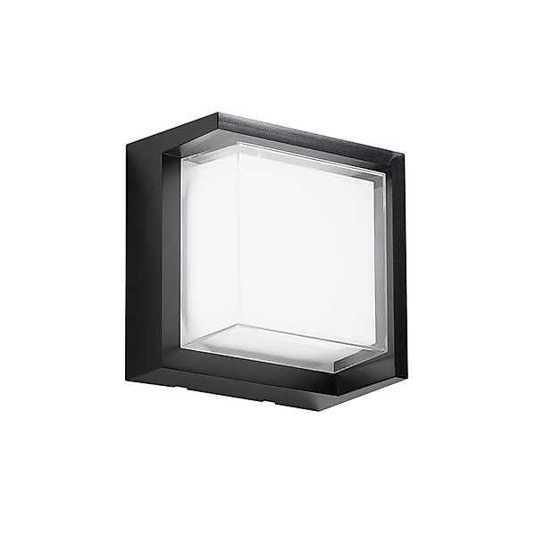 LED-Außenwandlampe BLOCK, schwarz, 16 cm Kunststoff, CCT günstig online kaufen