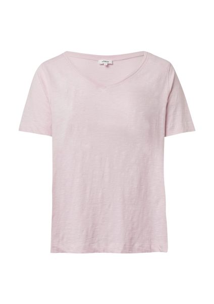 s.Oliver Kurzarmshirt T-Shirt T-Shirt aus Flammgarn günstig online kaufen