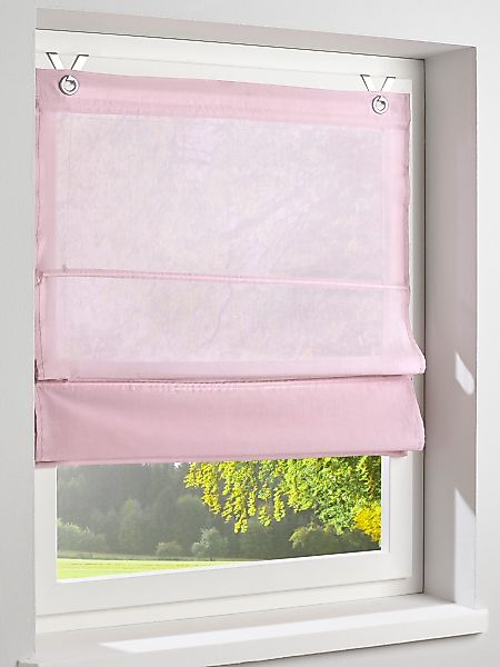 Rollo Raffrollo, heine, halbtransparent, Ösen günstig online kaufen