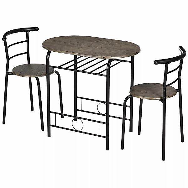 HOMCOM Bistro-Set Esstisch Küchentisch mit Stühlen Set, 1 Tisch, 2 Stühle, günstig online kaufen