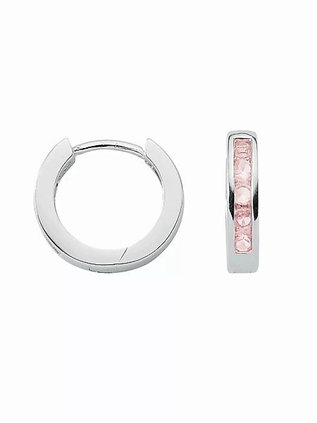 Adelia´s Paar Ohrhänger "925 Silber Ohrringe Creolen mit Zirkonia Ø 14,3 mm günstig online kaufen