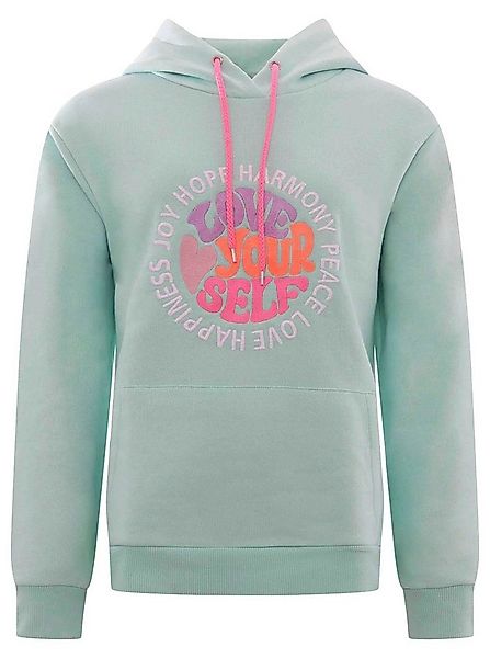 Zwillingsherz Hoodie "Love Yourslef" runde große Frontstickerei, farbige Ko günstig online kaufen