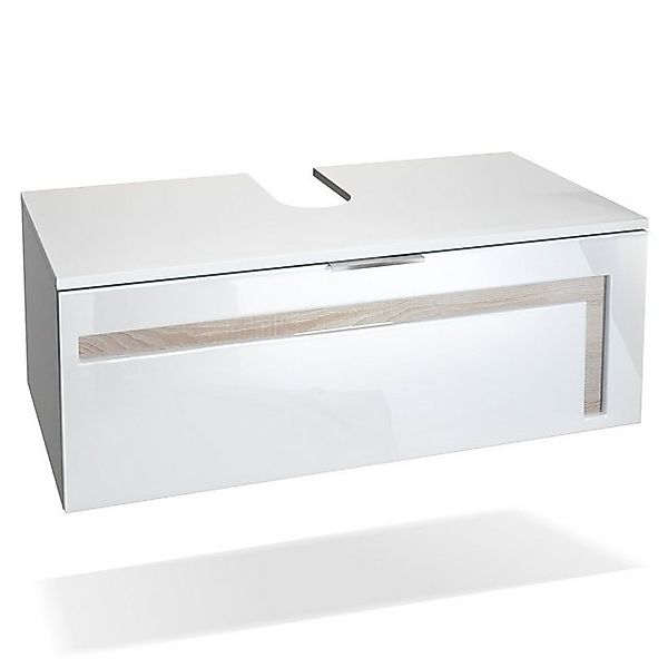 Vladon Waschbeckenunterschrank Aloha V2 (Wachtischunterschrank) Weiß matt/W günstig online kaufen