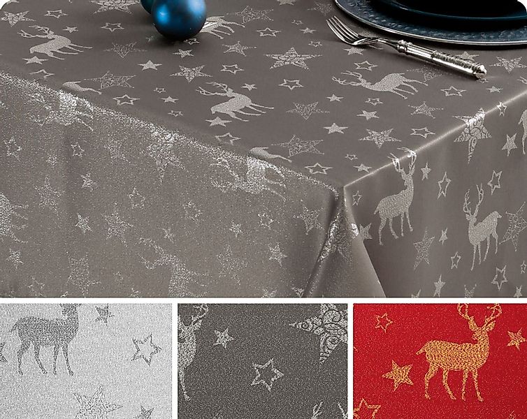 Beautex Tischdecke Lurex Nordpol Tischdecke, Silber günstig online kaufen