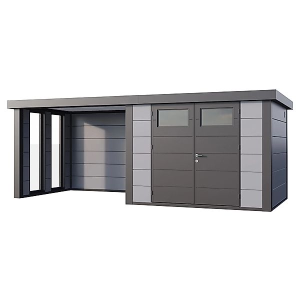 Gerätehaus Classico 3024 mit Lounge S Links m. Fenster 582 cm x 238 cm Hell günstig online kaufen
