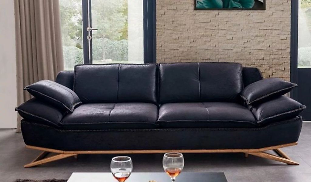 JVmoebel 3-Sitzer Luxuriöse Möbel für Wohnzimmer Schwarz 3-Sitzer Sofa Exkl günstig online kaufen