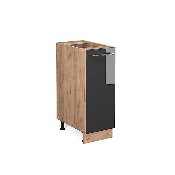 Vicco Apothekerschrank Fame-Line Anthrazit Hochglanz/Goldkraft Eiche 30 cm günstig online kaufen