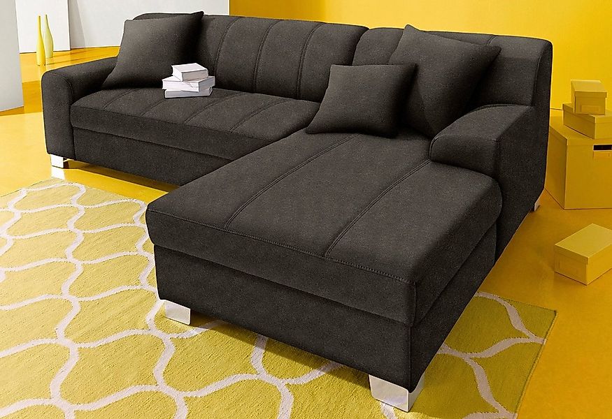 DOMO collection Ecksofa Turah incl. Zierkissen, moderne Steppung, auch in L günstig online kaufen