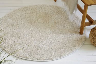 OTTO home Hochflor-Teppich "Nickolas" rund 30 mm Höhe Langflor, Shaggy, wei günstig online kaufen