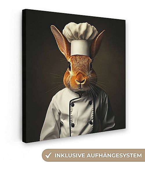 OneMillionCanvasses® Leinwandbild Kaninchen - Koch - Tier, Fotodruck (1 St) günstig online kaufen