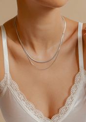 Hey Happiness Edelstahlkette Damen Layer mehrschichtig, günstig online kaufen