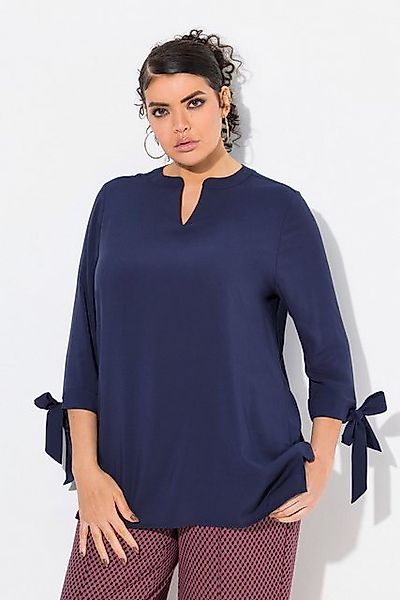 Ulla Popken Longbluse Bluse Ärmelschleife A-Linie 3/4-Arm günstig online kaufen