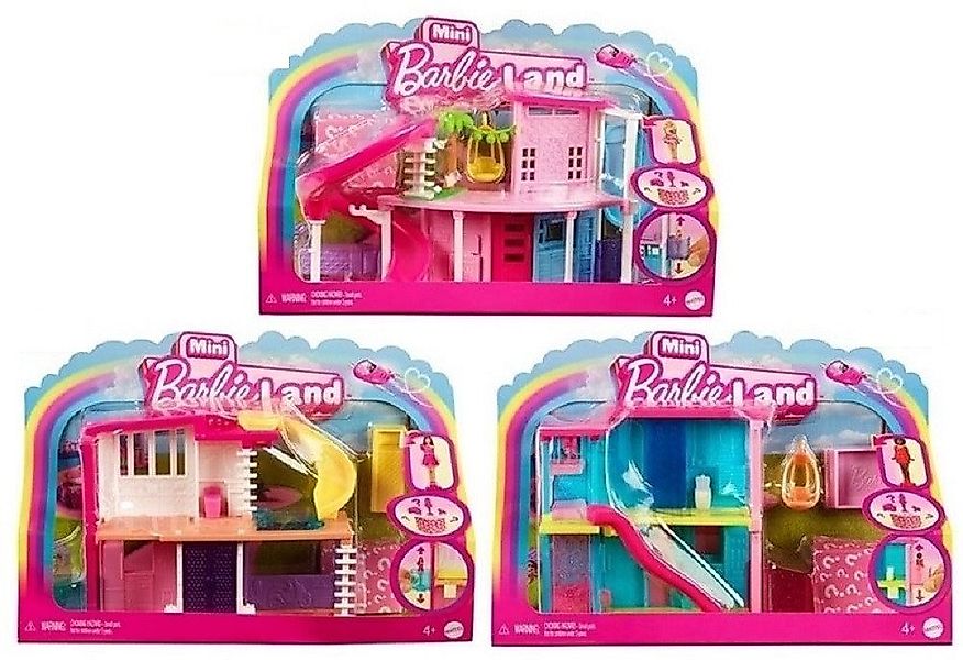 Mattel® Spielfigur Barbie Mini Villa mit 4 cm Puppe, Haustier, Aufzug, Pool günstig online kaufen