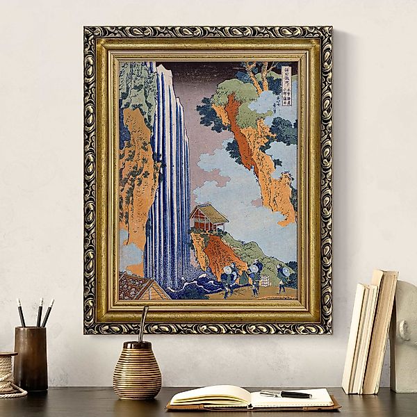 Gerahmtes Leinwandbild Katsushika Hokusai - Ono Wasserfall günstig online kaufen