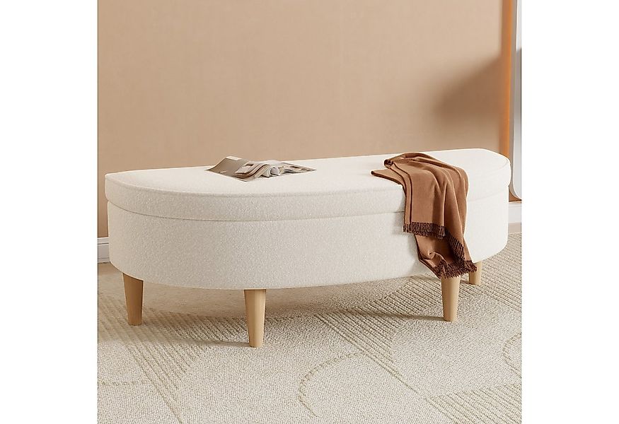 Flieks Polsterbank, Betthocker Bettbank halbkreisförmig Vliesimitat Bezug 1 günstig online kaufen