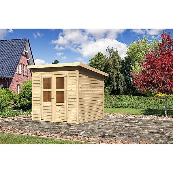 Karibu Holz-Gartenhaus Vellinge Natur Unbehandelt 208 cm x 210 cm günstig online kaufen