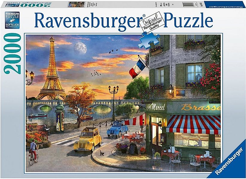 Ravensburger Puzzle Romantische Abendstunde in Paris, 2000 Puzzleteile, Mad günstig online kaufen