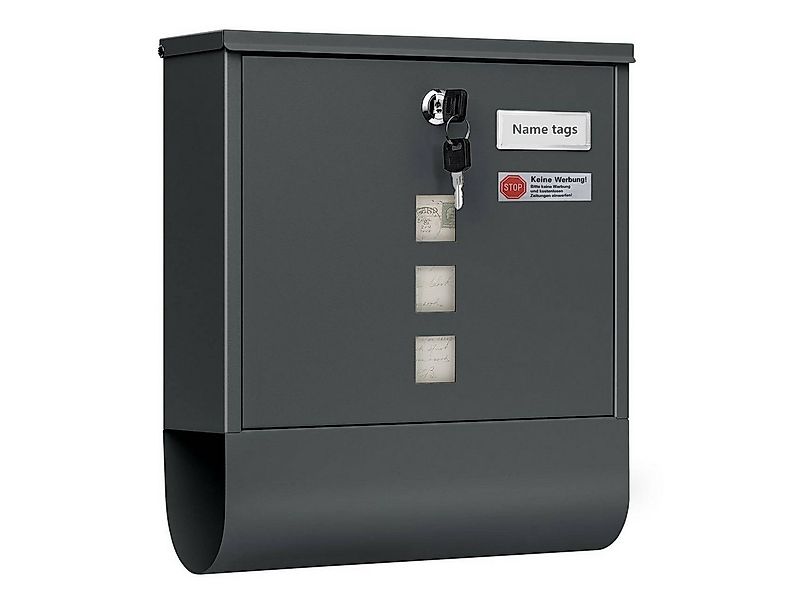 Woltu Wandbriefkasten (1-St), Postkasten mit Zeitungsfach Sichtfenstern, ab günstig online kaufen