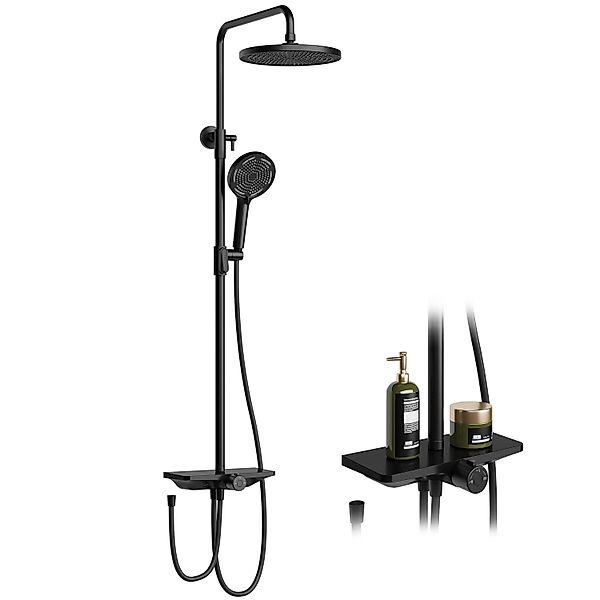 GarveeMore Brausegarnitur Regendusche Duschsystem Ablage 3-Funktion günstig online kaufen