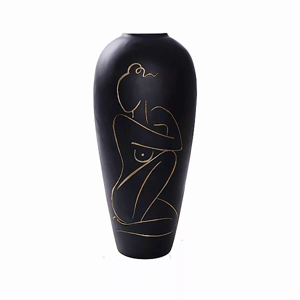 Vase Dkd Home Decor Damen Schwarz Harz Moderne (34 X 34 X 73,5 Cm) günstig online kaufen