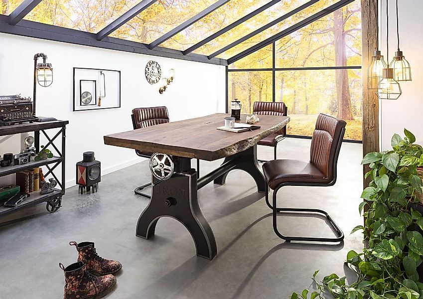 Massivmoebel24 Esstisch Mango 180x90x80-101 höhenverstellbar natur günstig online kaufen