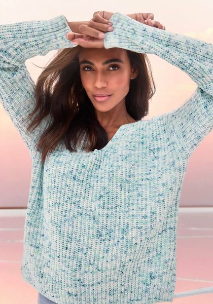 Buffalo V-Ausschnitt-Pullover aus weichem Chenille, Strickpullover, kuschel günstig online kaufen
