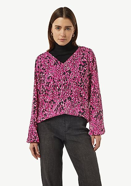 comma casual identity Langarmbluse Gemusterte Chiffon-Bluse günstig online kaufen