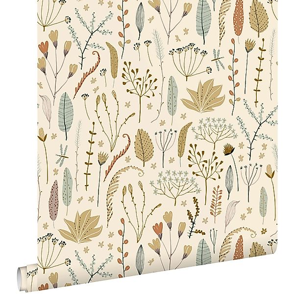 ESTAhome Tapete Feldblumen Olivgrün 50 x 900 cm günstig online kaufen
