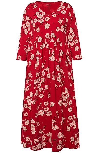 Ulla Popken Maxikleid Jerseykleid Blumen A-Linie günstig online kaufen