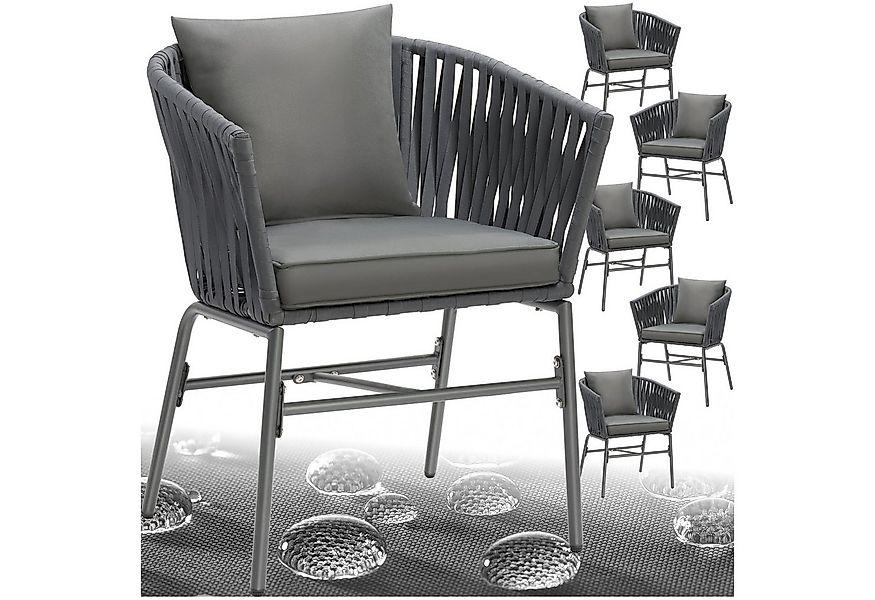 tectake Gartenstuhl Stuhlset (Set., 6 St), Solide Gestelle aus pulverbeschi günstig online kaufen