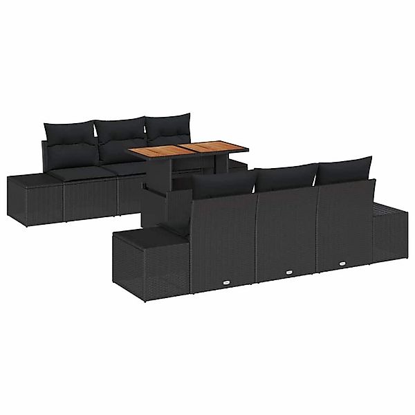 vidaXL Garten-Sofa-Set mit Speicher 7-Tlg Schwarz Poly Rattan 3358648 günstig online kaufen
