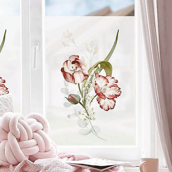 Fensterfolie Zarte Aquarell Tulpen günstig online kaufen