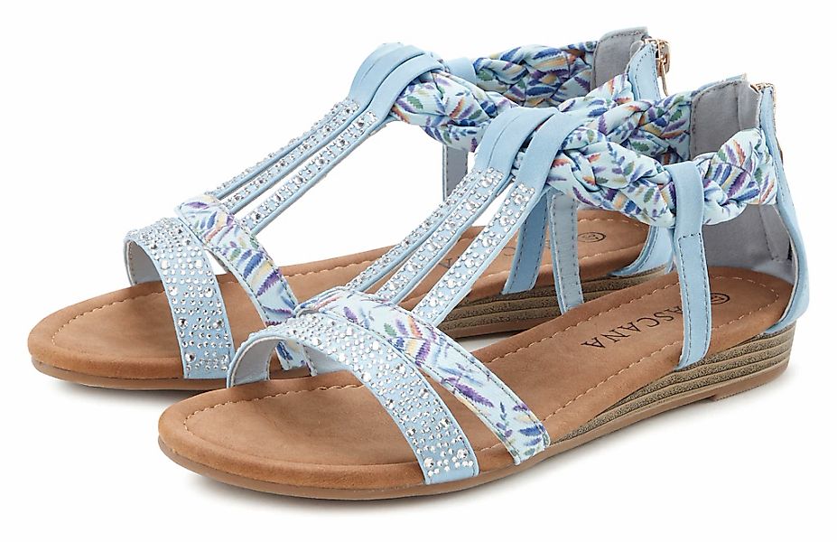 LASCANA Sandale "Sommerschuh, Sandalette,", mit Verzierung und kleinem Keil günstig online kaufen