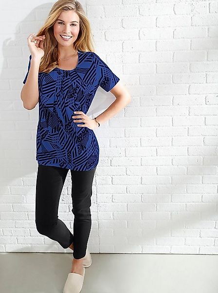 Sieh an! T-Shirt Longshirt . in A-Linie, mit grafischem Muster günstig online kaufen