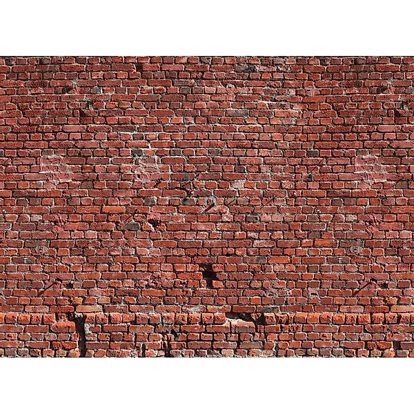 Fototapete Steinwand Klinker Industrial Vintage Rot 3,50 m x 2,55 m FSC® günstig online kaufen