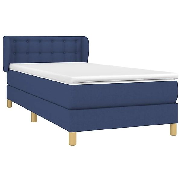 vidaXL Boxspringbett mit Matratze Blau 90x190 cm Stoff 3127091 günstig online kaufen