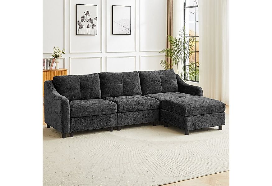 Jiexi Wohnlandschaft Ecksofa Mit Schlaffunktion Kordsofa, L oder U Form Cou günstig online kaufen