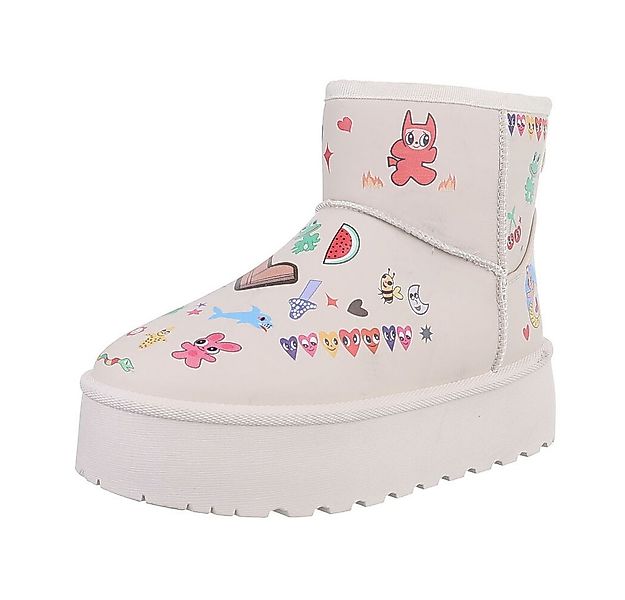 Ital-Design Damen Snowboots Freizeit Snowboots (87214438) Flach Plateaustie günstig online kaufen