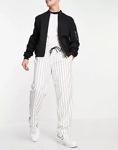 Rudie – Anzughose mit Nadelstreifen und elastischem Bund, Kombiteil-Weiß günstig online kaufen