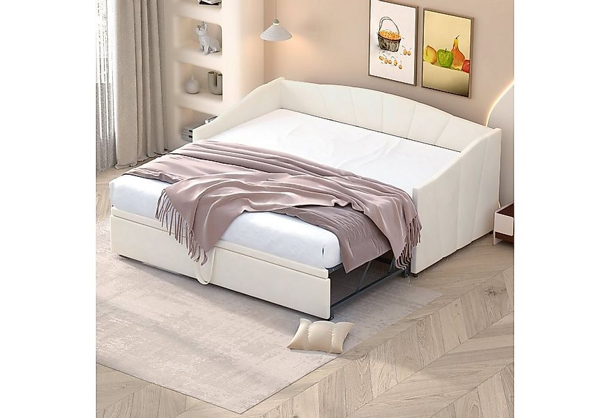 Flieks Daybett, Tagesbett Schlafsofa mit Unterbett 90x200cm/180x200cm Samt günstig online kaufen