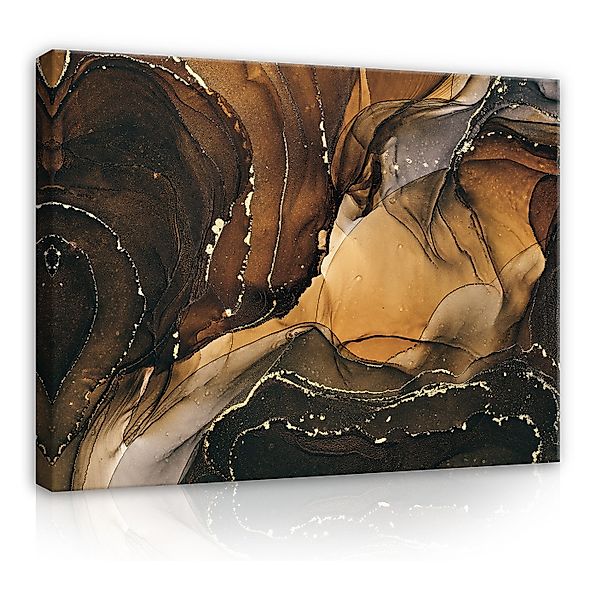 Wallarena Leinwandbild Abstrakt Marmor Gold Wandbild günstig online kaufen