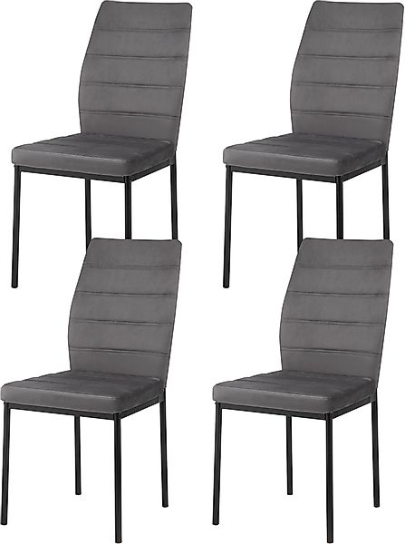 INOSIGN Esszimmerstuhl »CRESSWELLE«, (Set), 4 St., Samtvelours, Polsterstuh günstig online kaufen