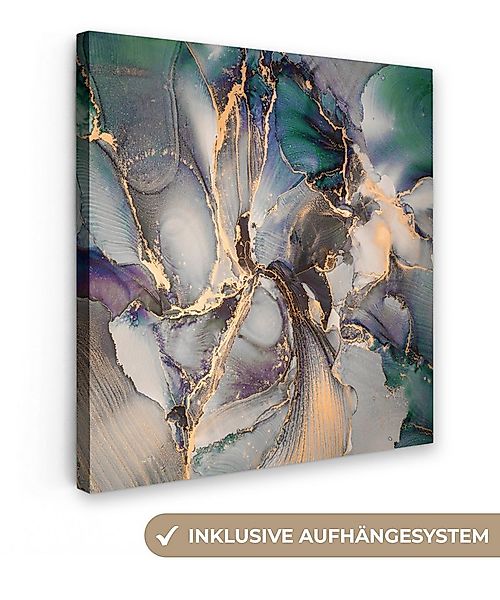 OneMillionCanvasses® Leinwandbild Gold - Blau - Marmor, Fotodruck (1 St), W günstig online kaufen