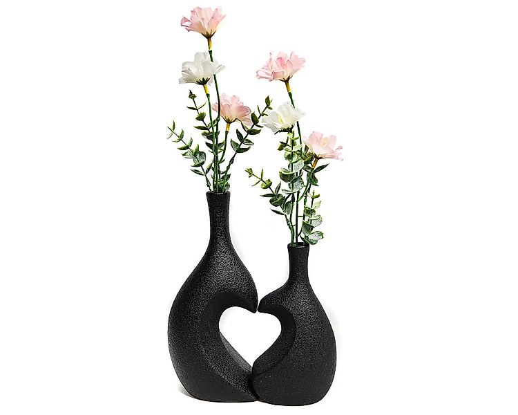 Yudu Tischvase 2-teiliges Vasen Set Blumenvase Dekovase Vase Herz-Symbol HY günstig online kaufen