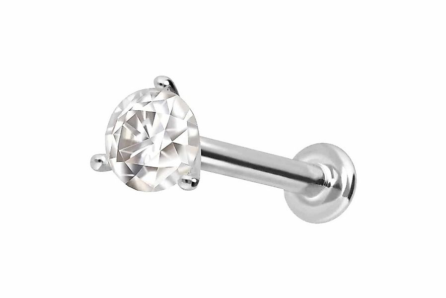 PIERCINGLINE Piercing-Set 14 Karat Gold Labret mit Innengewinde MOISSANIT ( günstig online kaufen