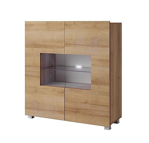 Lomadox Highboard CAIRNS-132, in Eiche Nb., Modern, grifflos günstig online kaufen