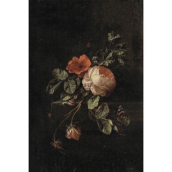 ESTAhome Fototapete Blumenstillleben Dunkelrot und Schwarz 1,86 x 2,79 m 15 günstig online kaufen