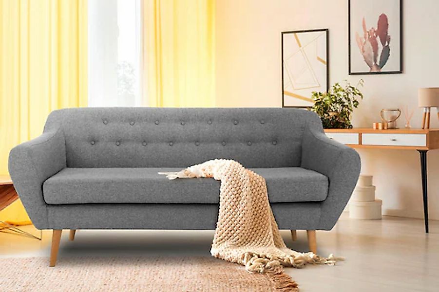 Home affaire 3-Sitzer »Renne« mit Heftung im Rücken im skandinavischem Stil günstig online kaufen